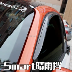 Car Styling ABS SHCHCG Window Visor Awnings Vent Sun Rain Guard Shield Deflector Covers For Merced-Benz Smart 453 2015-2018