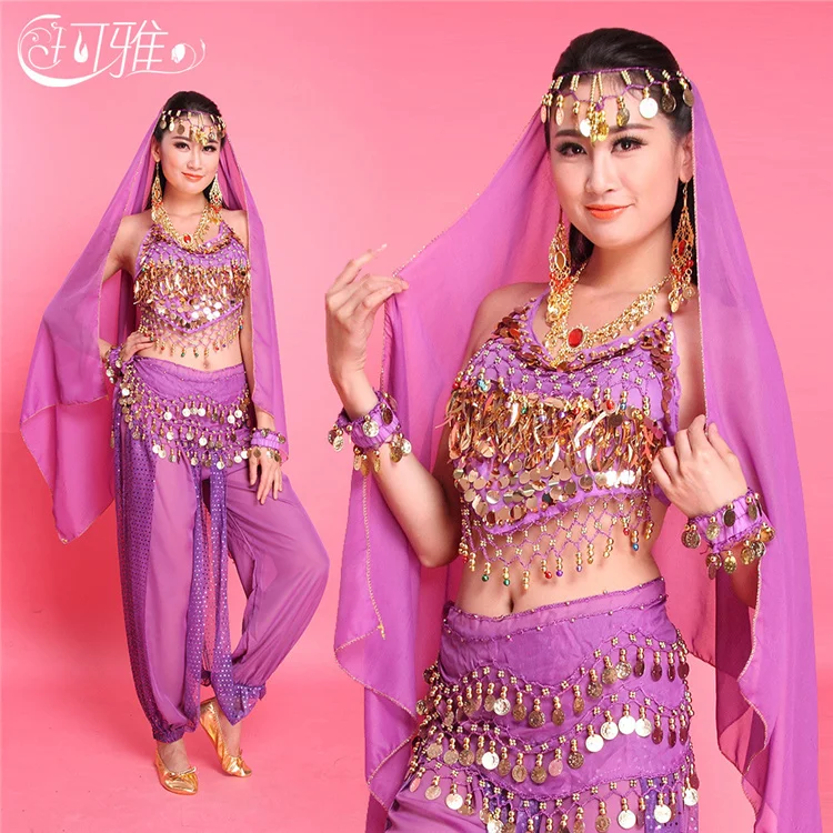 Belly Dance Pants+Top+ Belt Women Belly Dance Costumes Set Bollywood Dress Belly Dance Dress Performance Cloth Indian 6 Colors