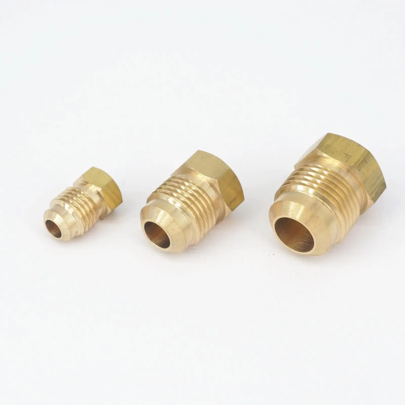 

Flare Thread 3/8" 7/16" 1/2" 5/8" 3/4" UNF Male Hex End Plug Brass SAE 45 Degree Pipe Fittings Connectors 1000PSI