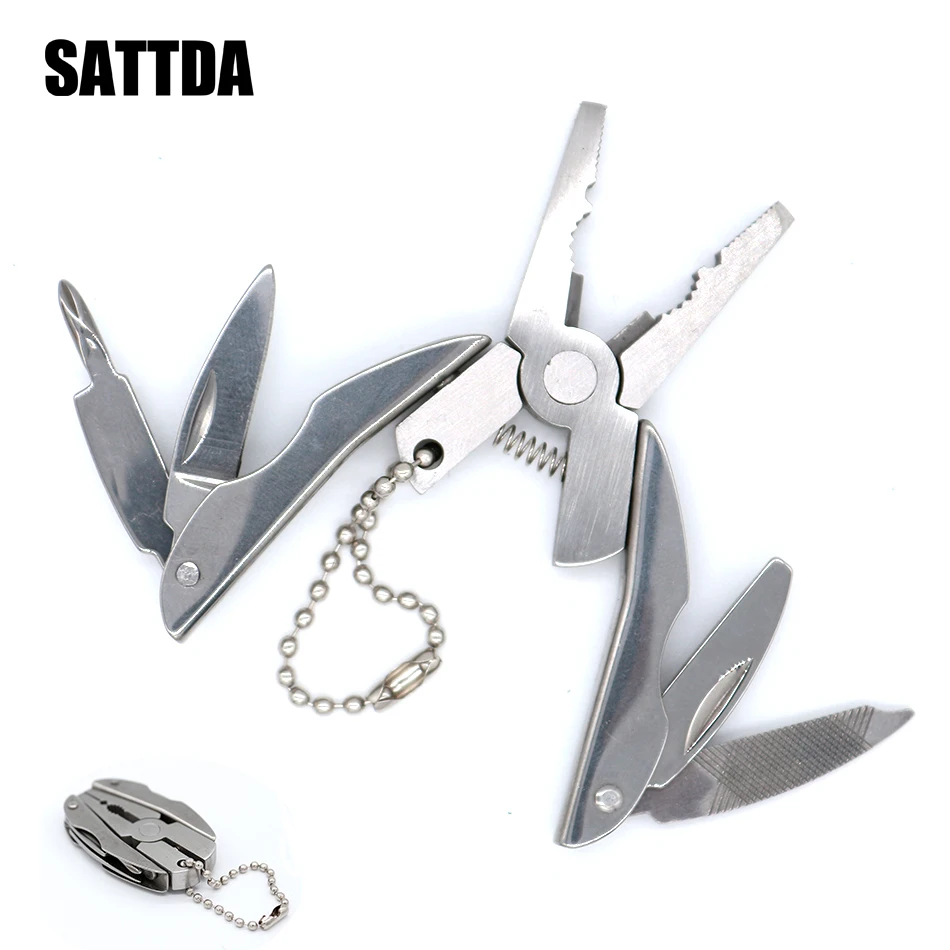 Outdoor Mini Folding Muilti-functional Plier Clamp Keychain Outdoor Hiking Tool pocket multitools knife