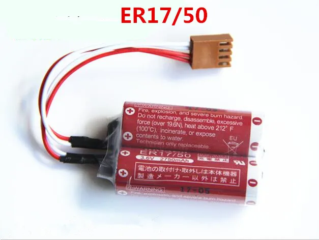 

1PCS New Genuine MD500N 50750-1018 3.6V Robot Battery For Maxell ER17/50 battery With Brown Connector