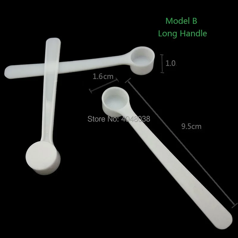 0.5g di Plastica Cucchiaio di Polvere di Cucchiai di Misura Mini Strumento di Imballaggio Confezionamento Individuale Piccolo Mestolo Manico Lungo