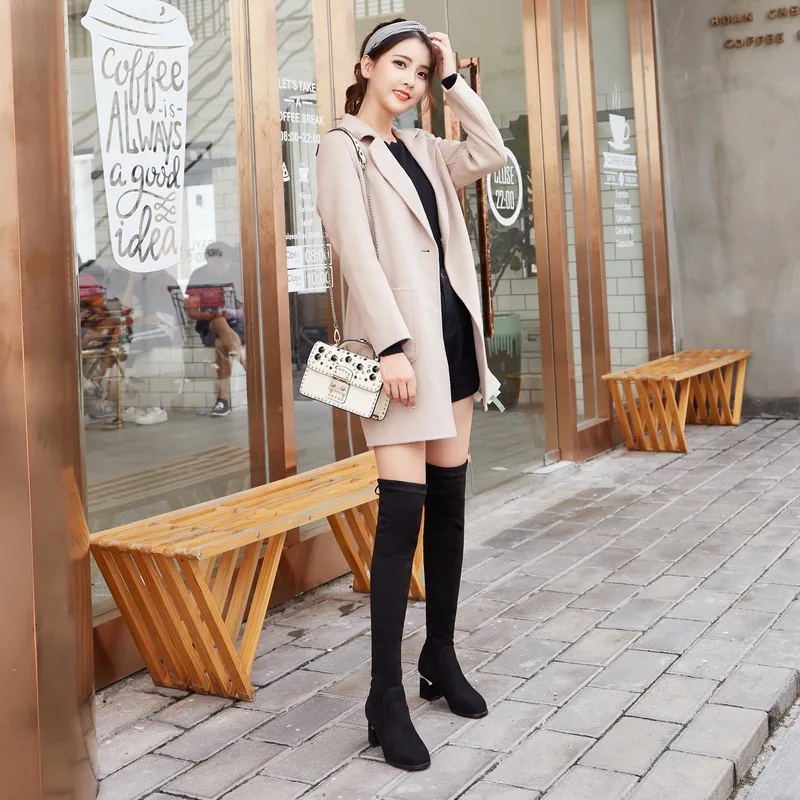 Women Over The Knee Boots Lace Up Sexy High Heels Women Boots Autumn 2021 Woman Shoes Winter Thigh High Boots Suede High Heel