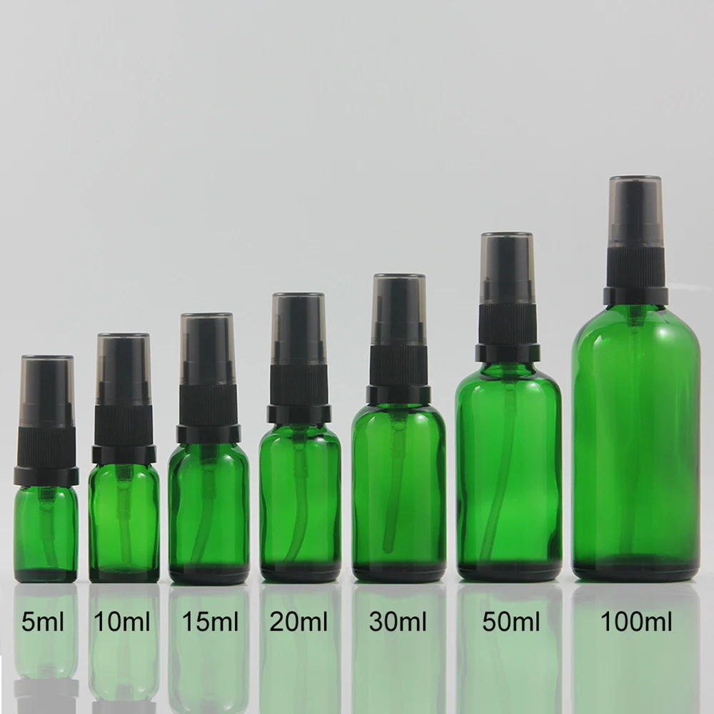 

wholesale empty green spray bottle 15ml e liquid bottles with plastic pump