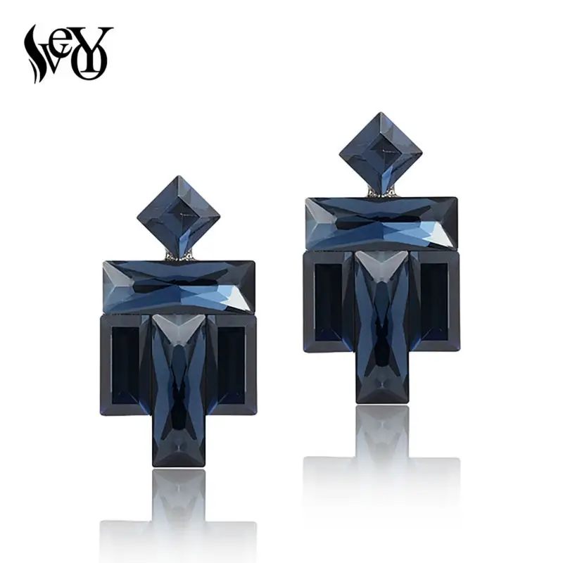 VEYO  Trend Crystal Stud Earrings for Woman Geometry Stud Earrings Fashion Jewelry Gift