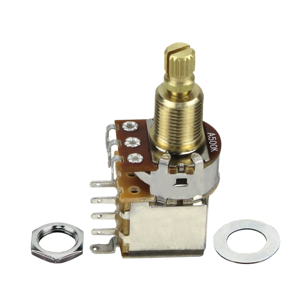 FLEOR Guitar Bass Audio Taper A500K Push Push Potentiometer & DPDT Switch Copper Long Split Shaft Pot