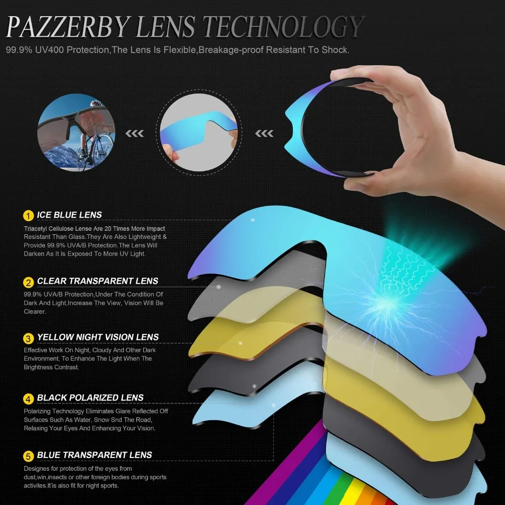 Polarized Mirrored Coating Replacement Lenses for-Oakley Monster Dog Frame Multi-Colors