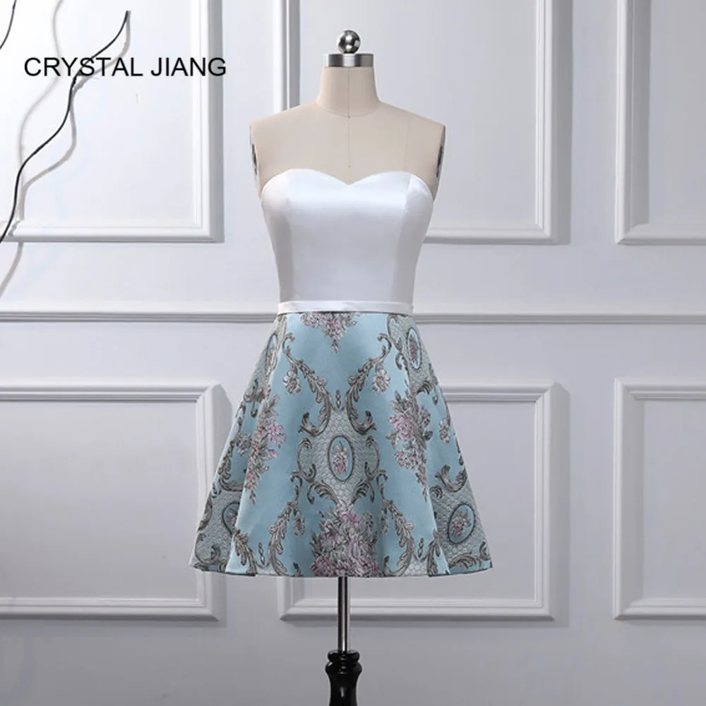 

Short Graduation Dresses Sweetheart A Line Floral Printed Mini Party Homecoming Dresses