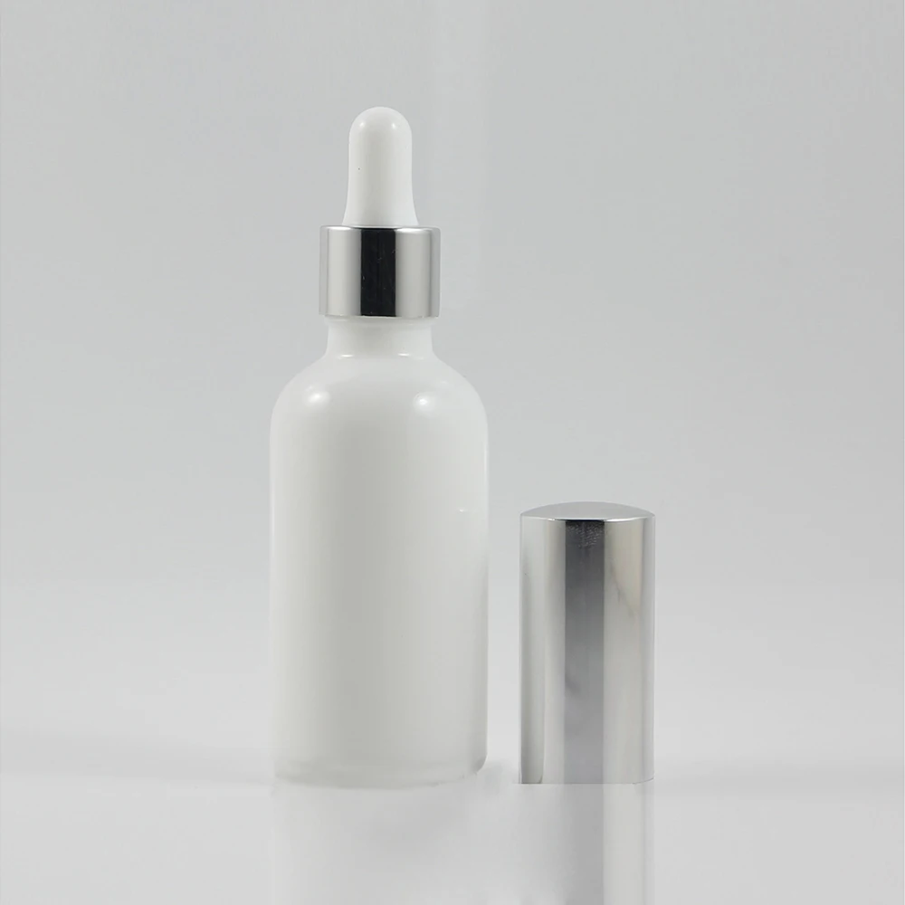 

White Glass Liquid Reagent Pipette Bottle With Eye Dropper Drop Aromatherapy Oil Spray Refillable Bottles 50ml