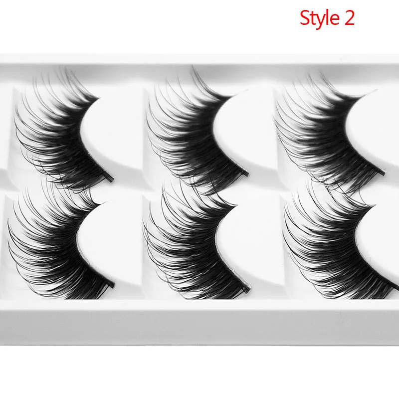 Kimcci Mink Lashes Faux 3D Mink Eyelashes Handmade Reusable Natural Eyelashes Popular False Cruelty free Lashes Makeup Cilias