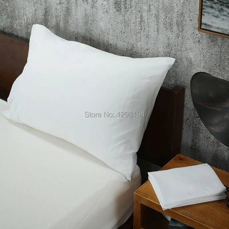 2PCS=1Pair Solid Color Bed Pillow Case Pillowcases Bedding Bedroom Pillow Cover Standard Queen Size White Green Gray Yellow