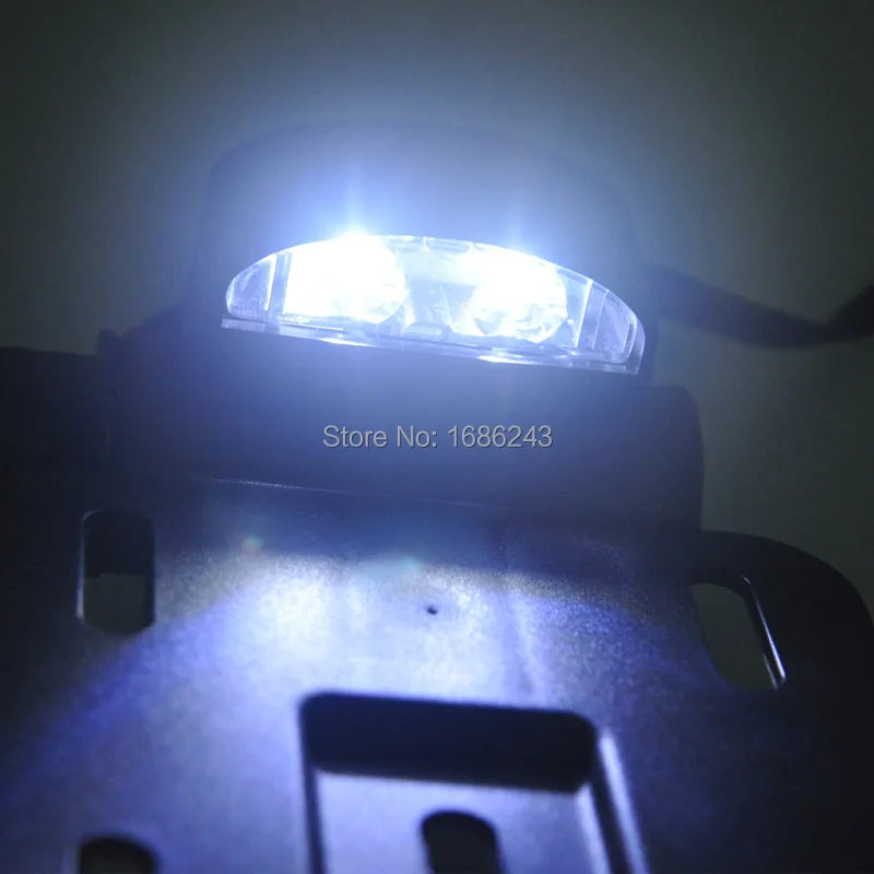 Telescopic Folding LED Light Side Mount License Plate Frame Cover Holder Adjustable For Harley Dyna Sportster 883 1200 XL 07-16