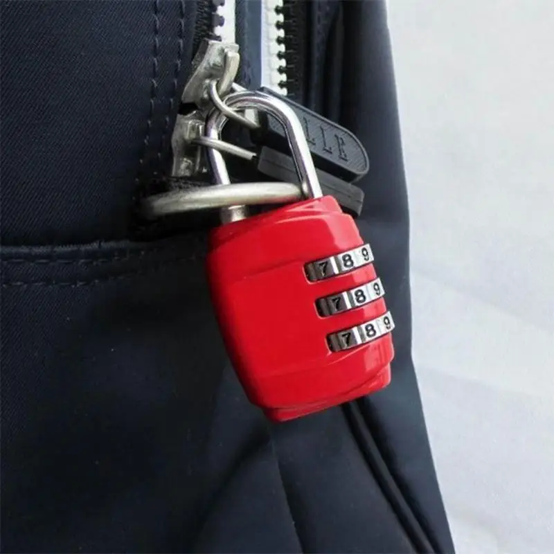 3 Dial Digit Combination Password Code Lock Padlock Metal Lock Travel Luggage Cabinet Lock Mini Anti-Theft Gym Locks