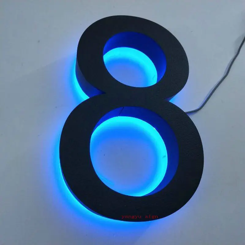 Waterdichte Light Sign Rvs 3D Led Illumilous Licht Huis Nummers Adres Nummers Led Deur Plaat