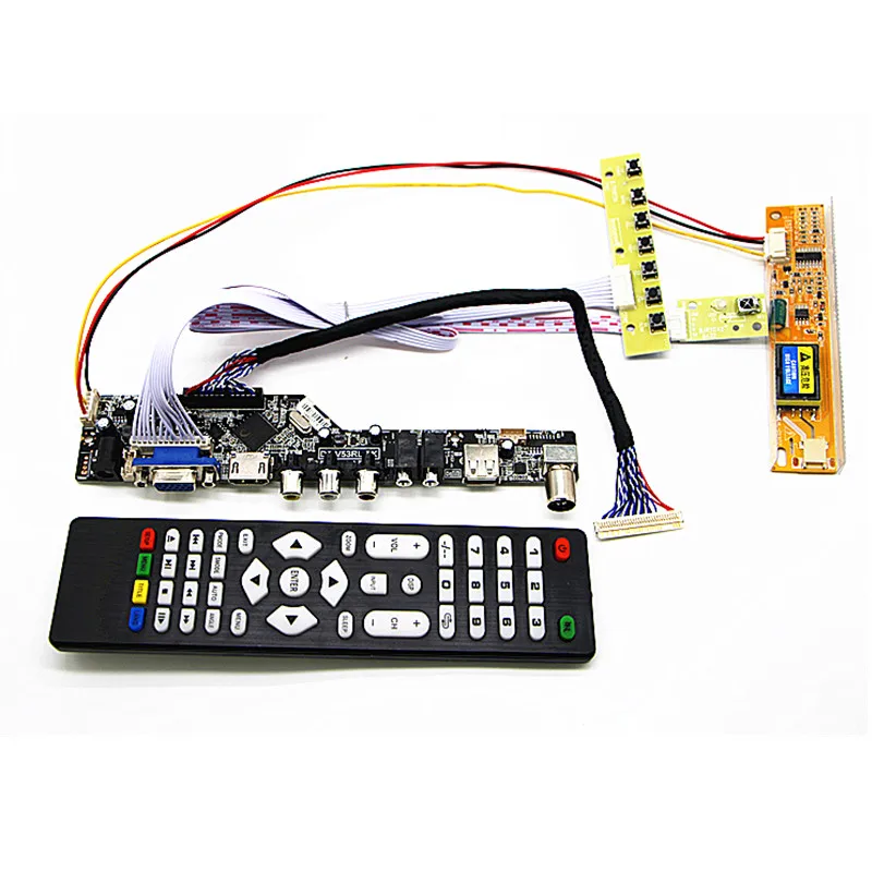 

TV+HDMI+VGA+AV+USB+AUDIO TV LCD driver board 17" LP171W01 LP171WP4 LP171WX2 LTN171WX2 1440 * 900 LCD controller board DIY kits