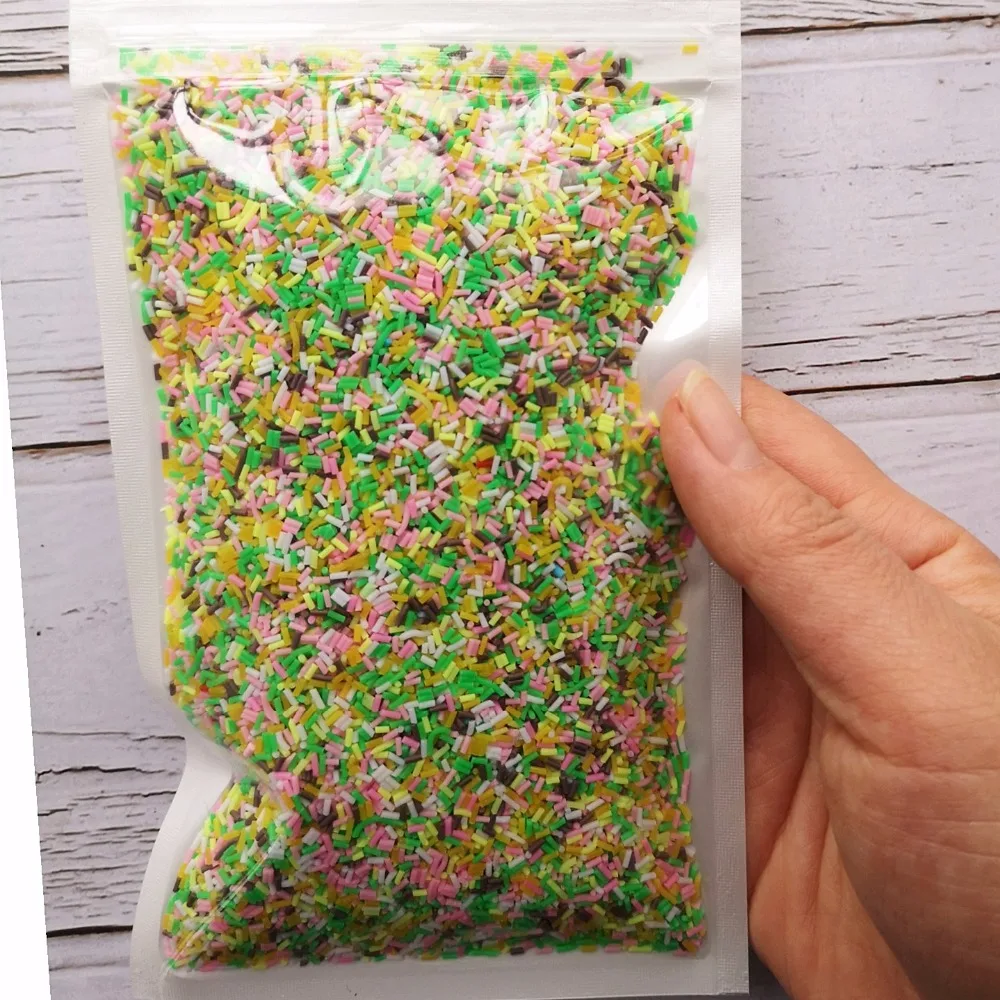 100 g/borsa Slime Filler Clay Sprinkles Filler Toys accessori Candy Fake Cake fette di Dessert decorazione a forma di cuore