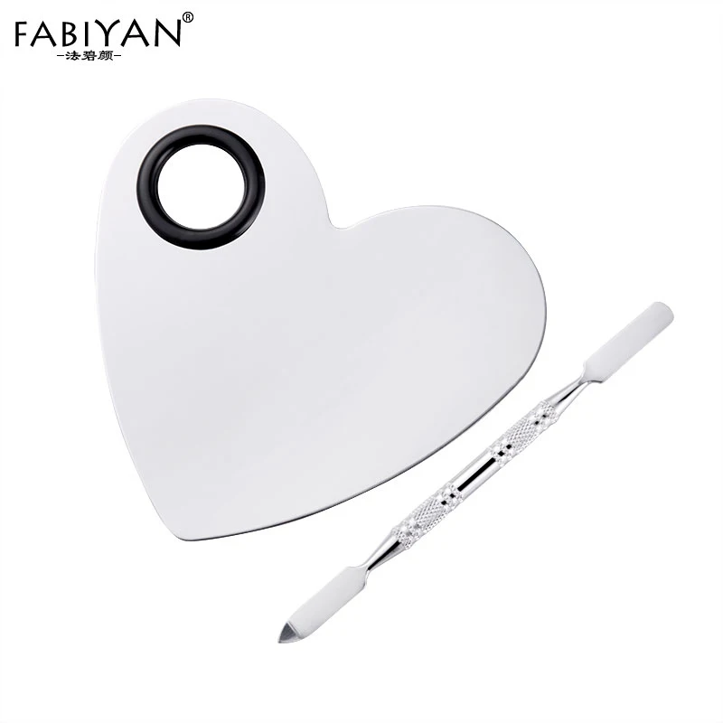 Heart Stainless Steel Palette Spatula Cosmetic Makeup Cream Foundation Eye Shadow Mixing Gel Polish Nail Art Tool Set Hands-free