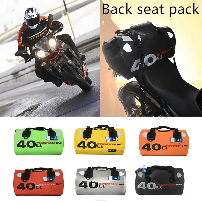 Motorcycle Back Seat Bag Waterproof Plastic Tail Bag Travel Handbag Luggage Bag Large Capacity 40L Rear Seat Tote