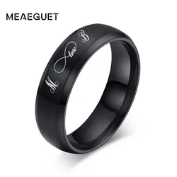 Rings Engraved Black Solid Titanium Promise Wedding Bands 6mm Women Men Name Ring Size 4 TO 14