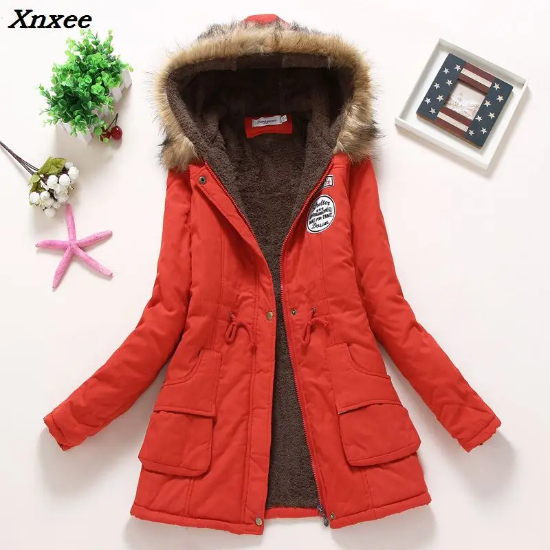 2018 winter jacket women wadded jacket female outerwear slim winter hooded coat long cotton padded fur collar parkas