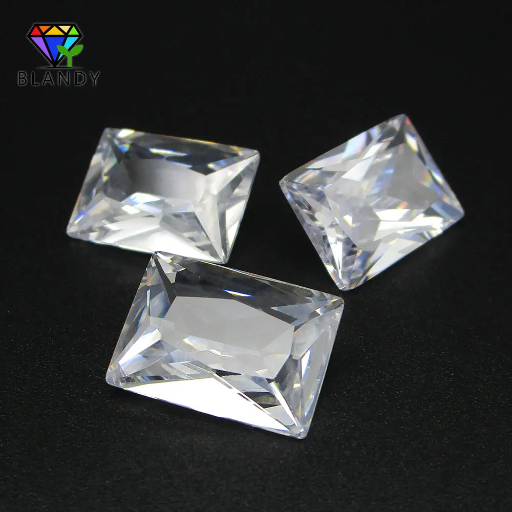 50pcs/lot 2x3mm~4x6mm Rectangle Cut Loose CZ Stone 5A Grade White Cubic Zirconia Stone Synthetic Gems For Fashion Jewelry