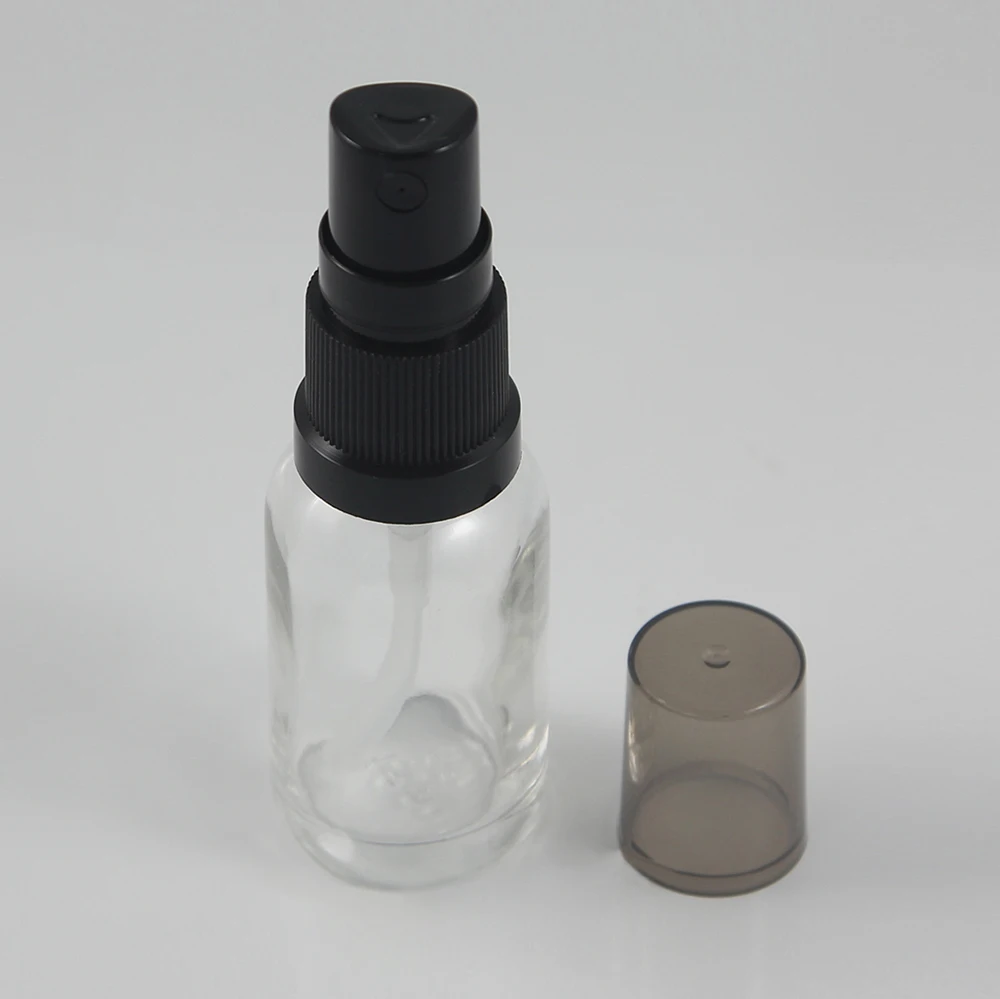

wholesale 15ml empty fine spray pump bottle transparent cosmetic packaging 0.5 oz glass perfumr bottle