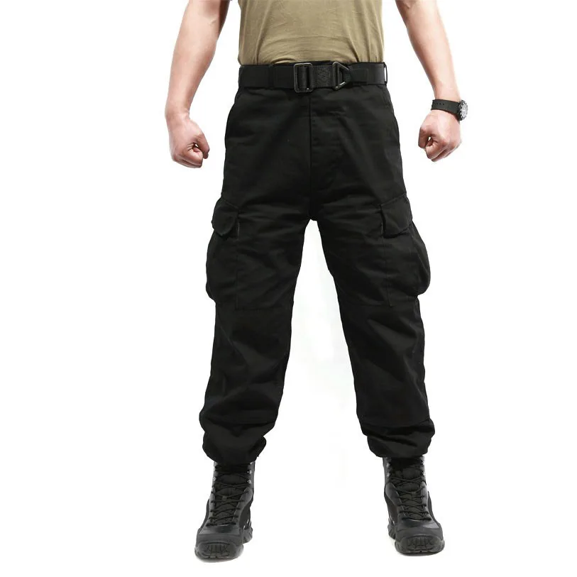 Field Training Fan Pants Men Outdoor Hiking Hunting Multi-pocket Camo Plaid Wearproof Trousers Large Size