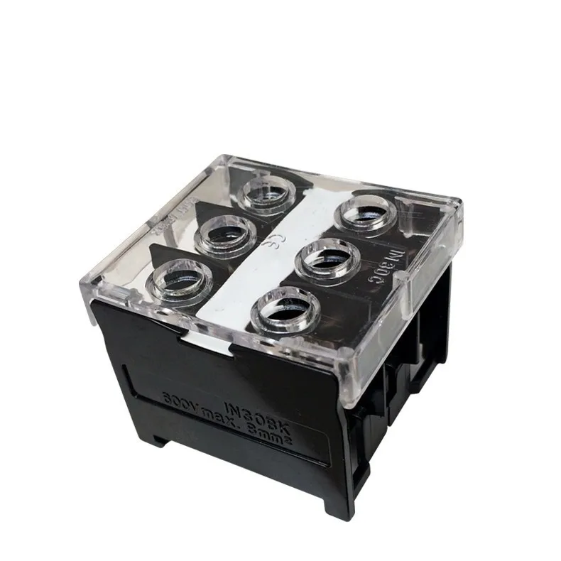 10 stücke IN-30BK anschluss klemmen blöcke 50a 3p din schiene montiert europäischen terminale stecker zweireihig