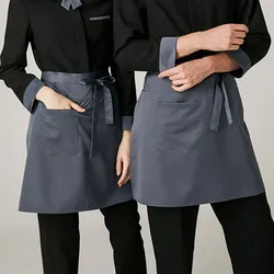 Gray Polyester Cotton Waist Apron Barista Waitstaff Bartender Pastry Culinary Uniform Restaurant Cafe Retail Shop Work Wear E2