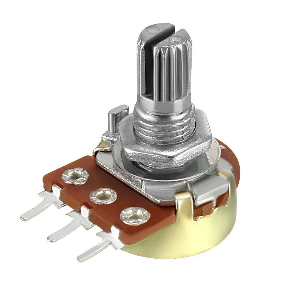 5pcs WH148 B1K/B2K/B5K/B10K/B20K/B50K/B100K/B500K 3Pin 15mm Shaft Amplifier Dual Stereo Potentiometer 1K/2K/5K/10K/50K/100K/500K