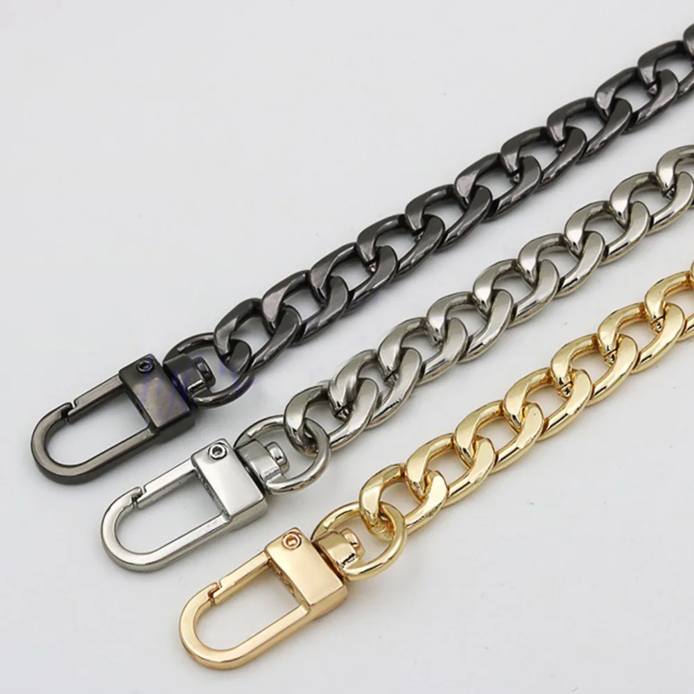 120cm Metal Chain for Shoulder Bags Handbag Handle Silver Gold DIY Belt For Bag Straps Double woven Iron Chain Bag Accessories