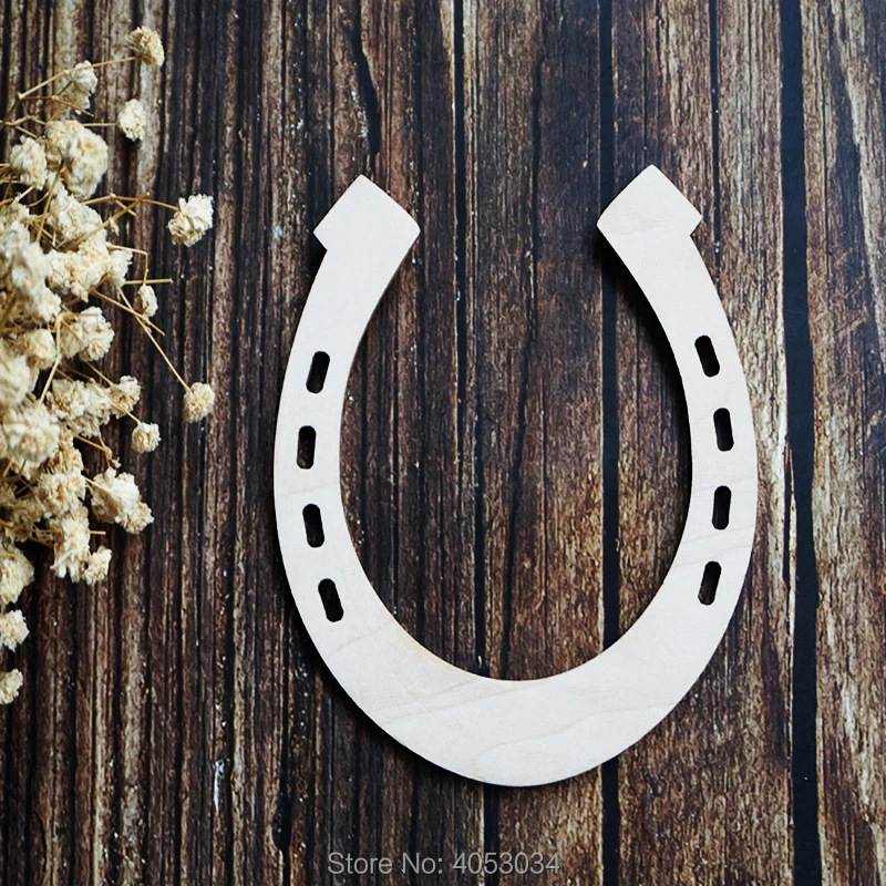 Wooden Horseshoe Shapes Art Projects Craft Blank Tag Decoration Gift Decoupage Embellishments