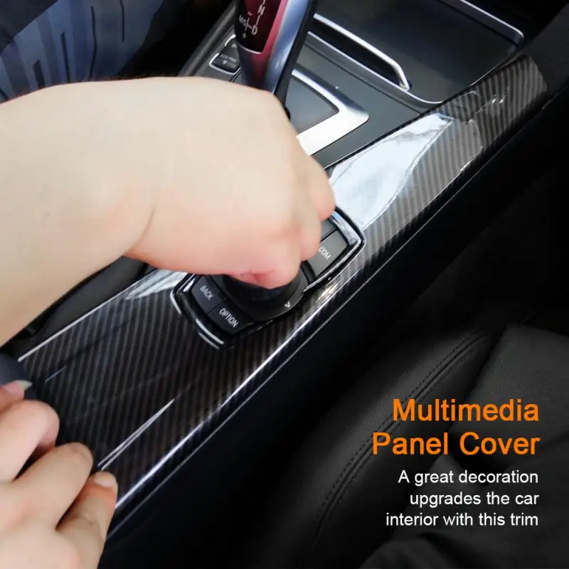 Carbon Fiber ABS Interior Multimedia Panel Cover Trim for  3 Series F30 F34 4 Series F33 F36 2014 2015 2016 2017 2018