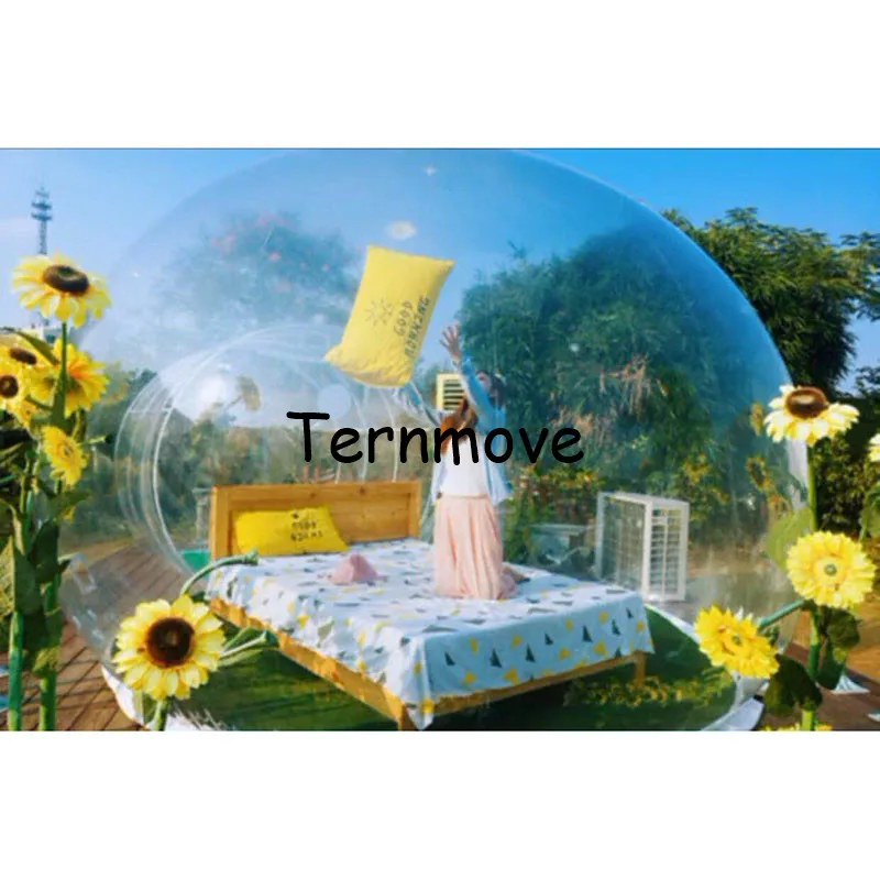 transparent inflatable bubble camping tent with inflatable support install convenient outdoor booth tents namioty bubble tent