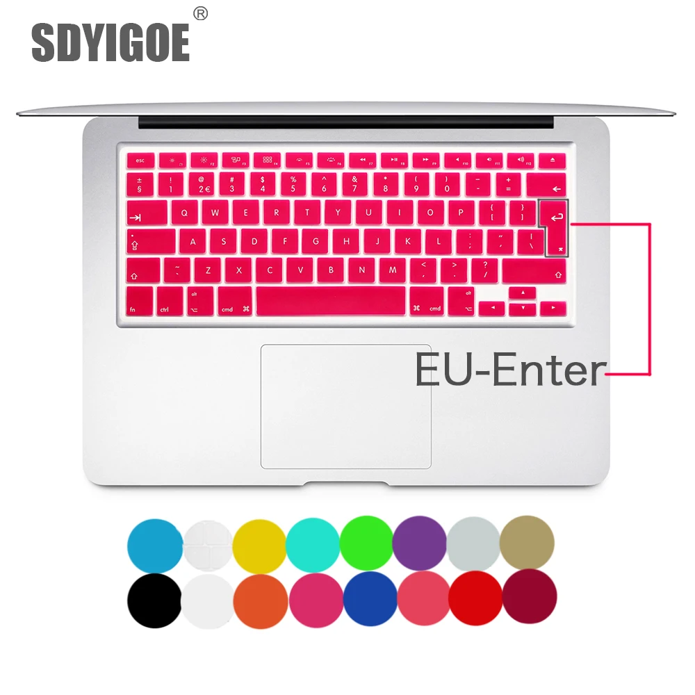 

Laptop keyboard cover for macbook air 13 pro 15 inch A1466 A1502 A1278 A1398 EU Silicon Keyboard Cover Color protective film