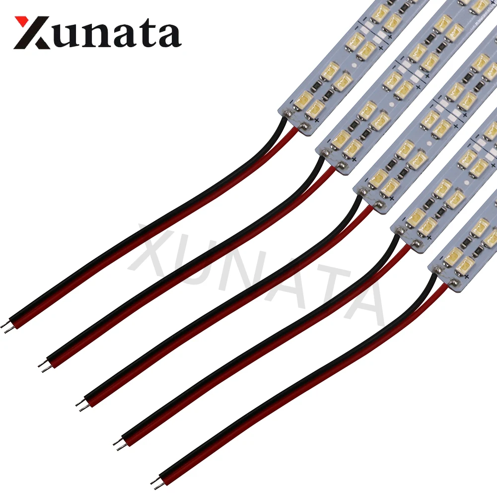 5630 Dwurzędowa dioda LED z twardą listwą Aluminiowa sztywna listwa Zimna biel 50 cm 72 diody LED 12 V Lampa LED 5 szt.