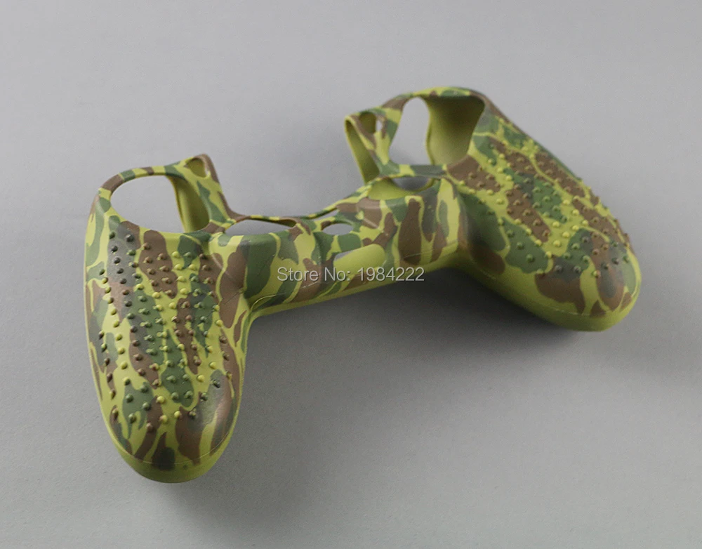 2 pçs/lote camuflagem antiderrapante capa de silicone caso de pele para sony play station ps4 pro controlador fino