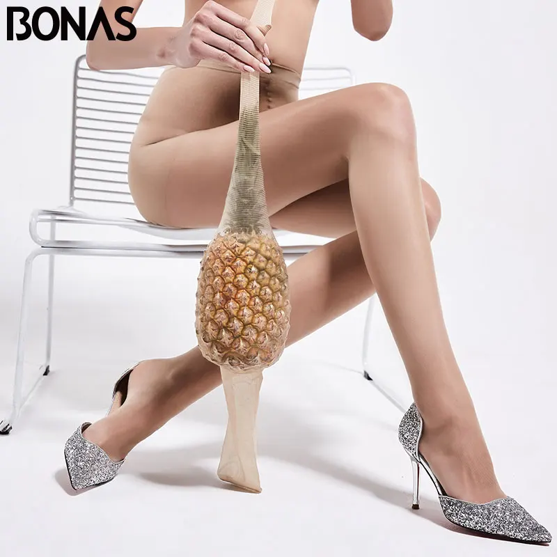 BONAS 12D rajstopy damskie Plus Size rajstopy rajstopy nylonowe cienkie seksowne majtki Collant Femme solidny elastan kobiece pończochy rajstopy
