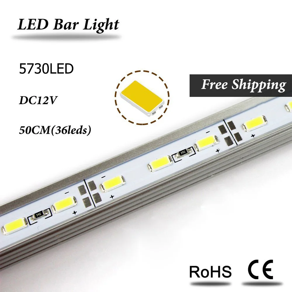 5PCS/lot Wall Corner LED Bar Light DC 12V 50cm SMD 5730 Rigid LED Strip Light Wall Corner Light DC12V LED Cabinet Light