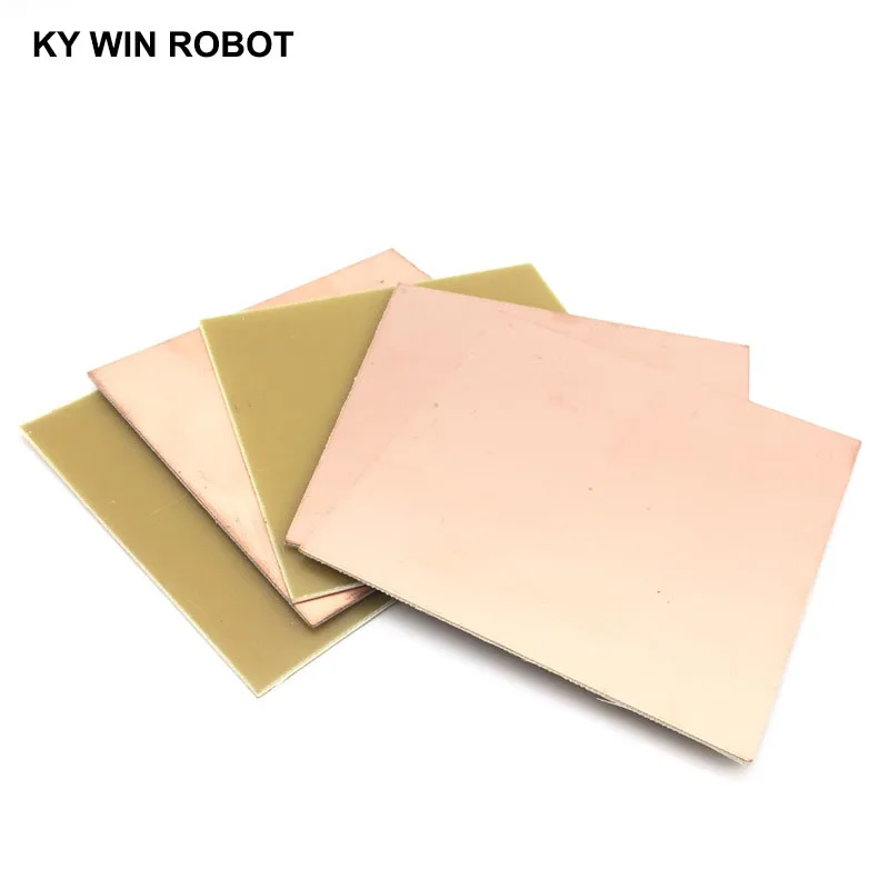 5 pezzi FR4 PCB singolo lato placcato rame piastra Kit PCB fai da te circuito laminato 10x10cm
