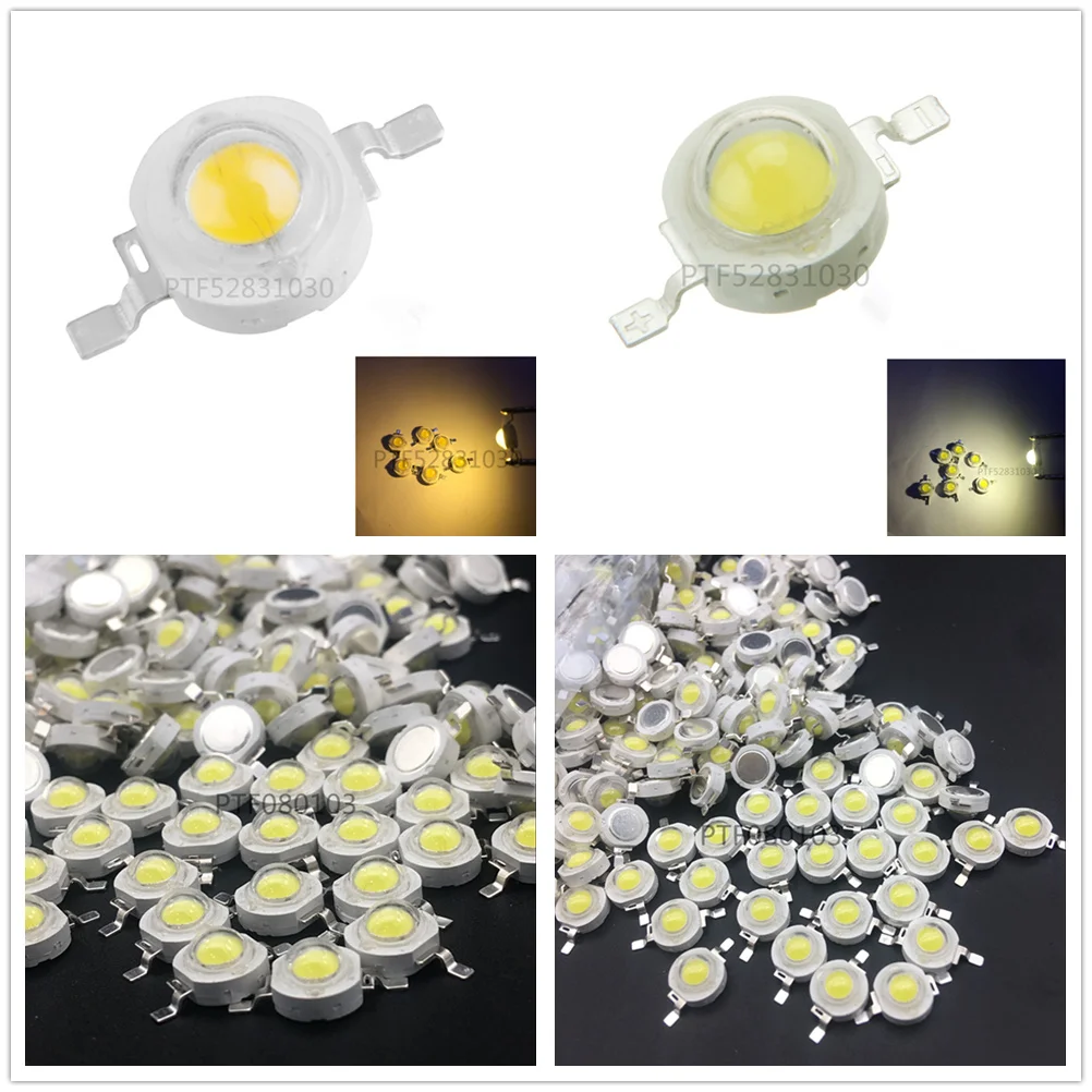 

100Pcs 1 W 3 W High Power LED Light Beams 2.2 V-3.6 V SMD Chip LED Diodes White / Warm White / Red / Green / Blue Lamp