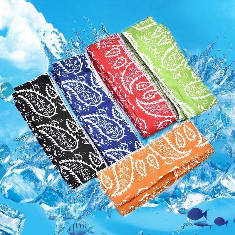 Cooling Scarf Wrap Soaked Tie Around Neck Head To Instantly Chill Out Crystal Polymer Technology Keeps Cool Reusable Sport Towel