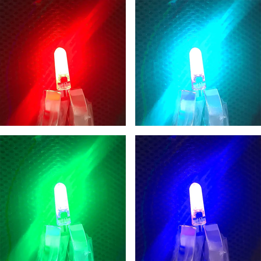 2 قطعة LED T10 سيارة ستروب ضوء متعدد الألوان قبة القراءة ضوء إسفين مصباح RGB LED لمبة مع تحكم عن بعد لوحة ترخيص ضوء