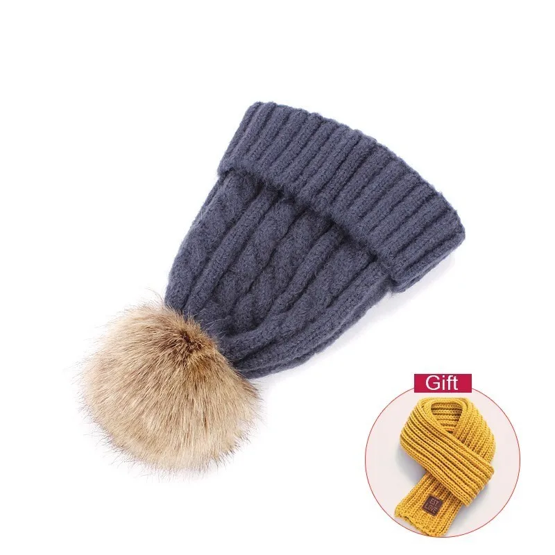 

Children Hat Toddler Kids Baby Warm Winter Wool Hat Knit Beanie Hat Baby Boys Girls Cap 1-6Y Buy One Get Two (Hat+Scarf)