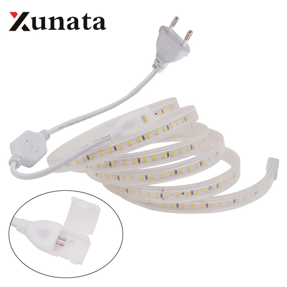 2835 LED Strip 220V Waterproof IP67 120LEDs/m Cool White Natural White Flexible Ribbon Tape LED Light Lamp Outdoor Home Decor