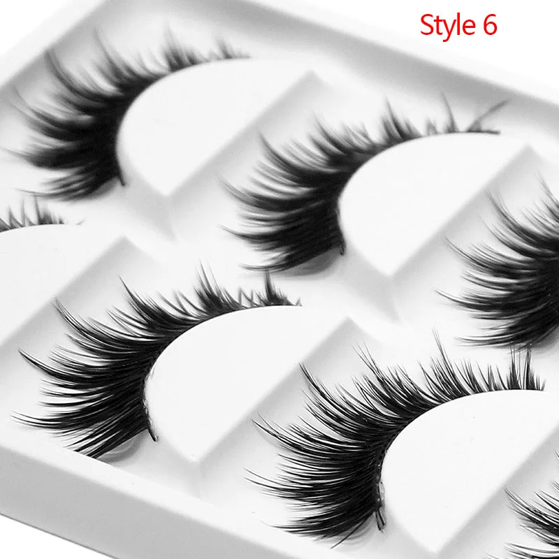 Kimcci 5Pairs 3D Soft Mink Lashes False Eyelashes Handmade Wispy Fluffy Long Lashes Natural Eye Makeup Tools Faux Eye Lash Cilia