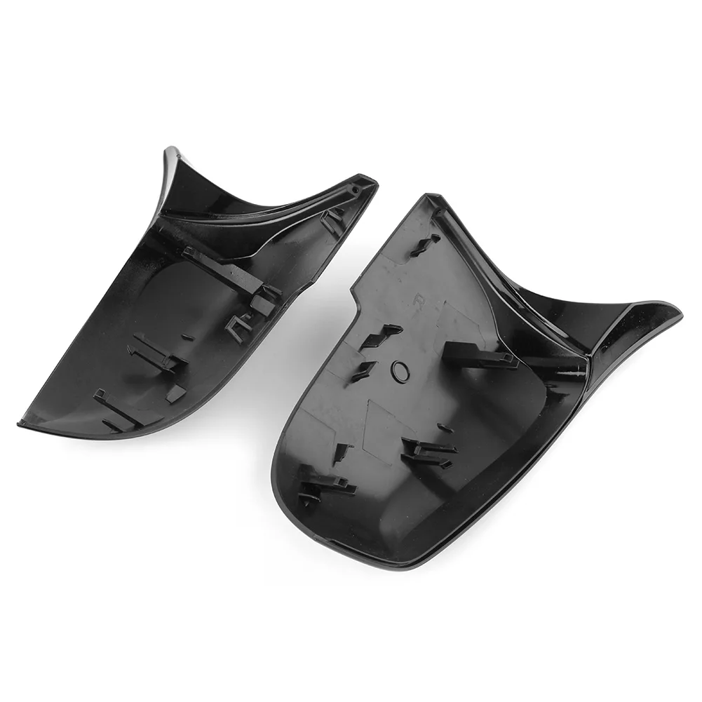 Car Rear View Side Mirror Cover Trim For BMW F20 F21 F30 F31 F32 F34 F36 X1 E84 F87 M2 Glossy Black ABS Plastic 2PCS