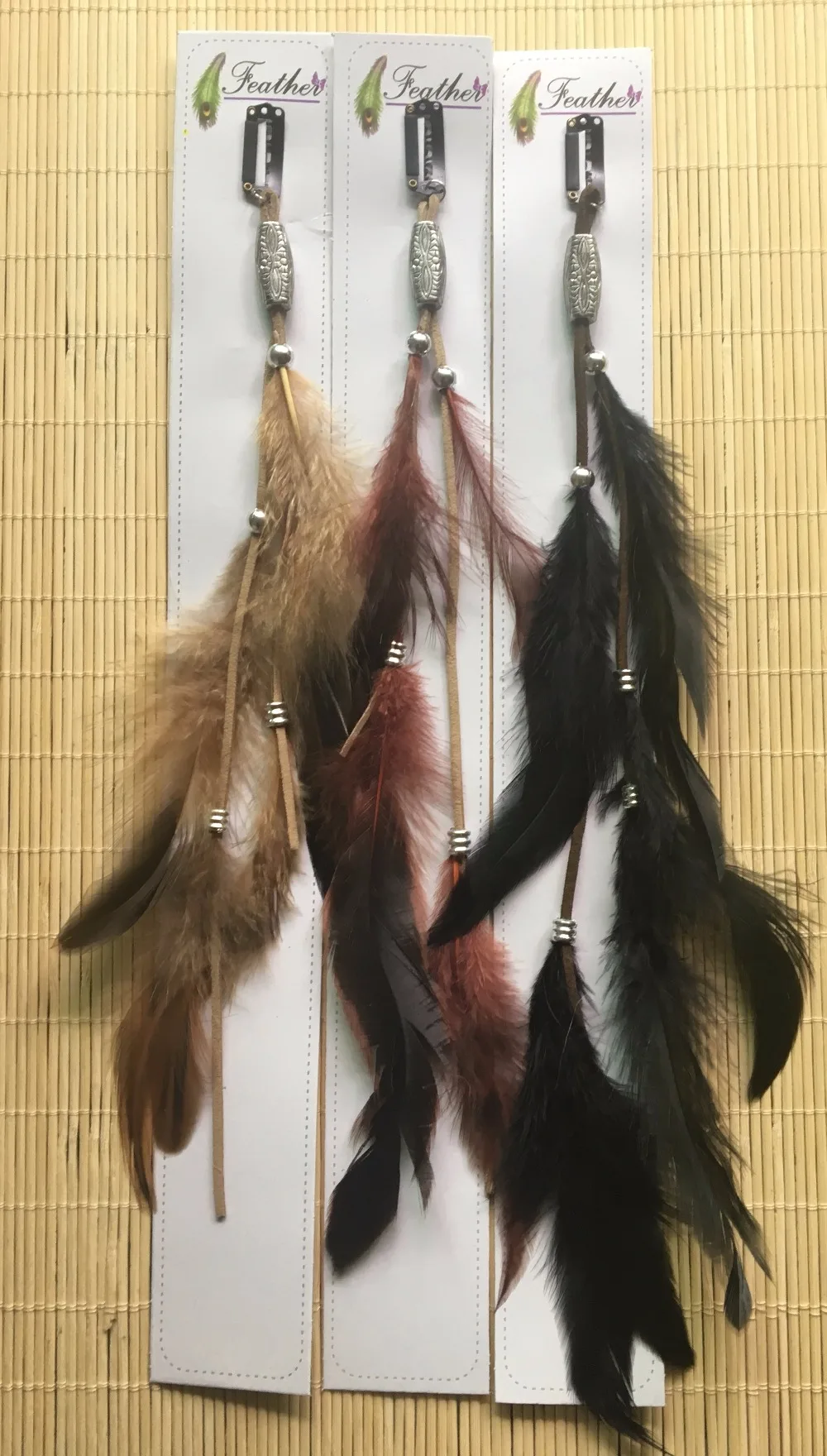 Feather Hair Clips Leather Fashion Natural Feather Hair Clip Hair Extension Headdress Wedding Headwear Hair Accessories