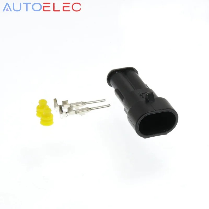 

100kits 282104-1 2 Pin Way AMP Super Sealed Waterproof Connector Electrical Wire Connector Plug