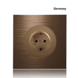 86 type Europe UK Germany France Coffee aluminum alloy Socket 1 2 3 4 gang 1 2way Press Switch Industry household